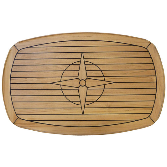 BORDSSKIVA TEAK MED NÅT HALF ELIPS 60X95