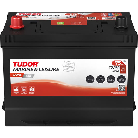 BATTERI TUDOR EFB DUAL 75Ah/650Wh