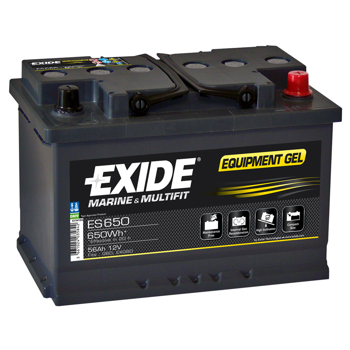 BATTERI EXIDE GEL 56Ah